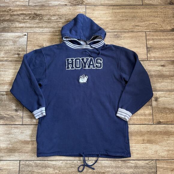 Georgetown Hoyas Embroidered Sweatshirt Hoodie Navy Large Team Edition - Picture 13 of 13